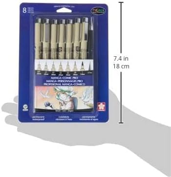 SAKURA 50203 8-Piece Pigma Manga Comic Pro Drawing Kit