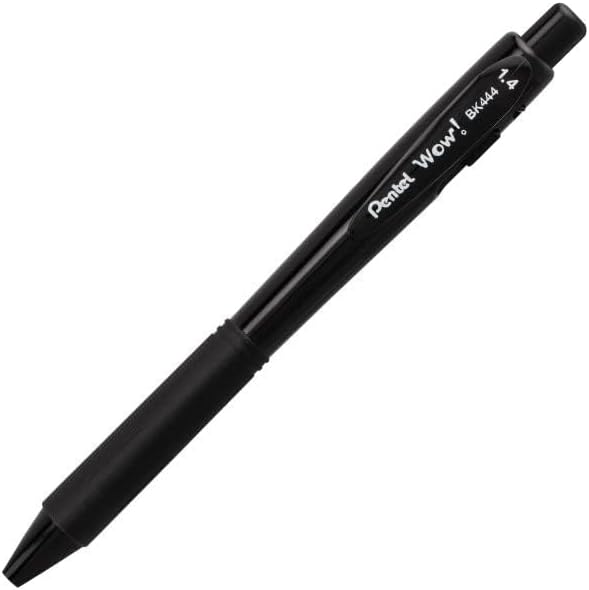 Pentel Wow! Retractable Ballpoint Pen, (1.4mm) Bold Line, Assorted Ink Colors, 5 Pack