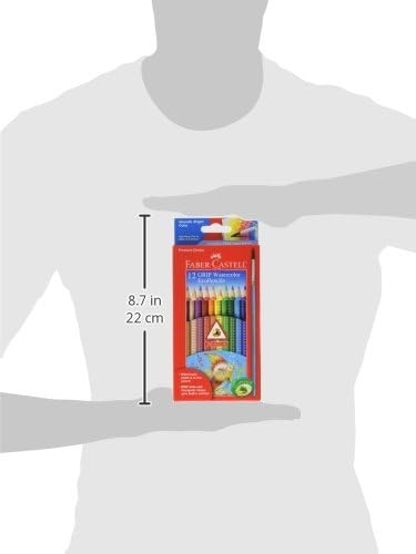 Faber-Castell Grip Watercolor EcoPencils: 12 Watercolor Pencils with Brush, Color Pencil Set, Art Supplies for Kids (Pack of 12)