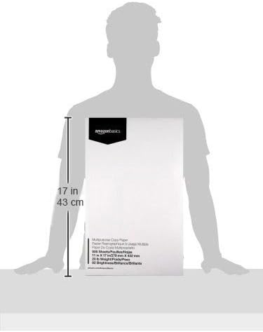Amazon Basics Multipurpose Copy Printer Paper, 20 lb, 11 x 17 Inches, 5 Reams (2,500 Sheets), 92 Bright White
