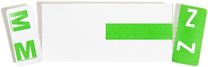 Smead AlphaZ NCC Color-Coded Label, M&Z, Label Sheet, Light Green, 100 per Pack (67164)
