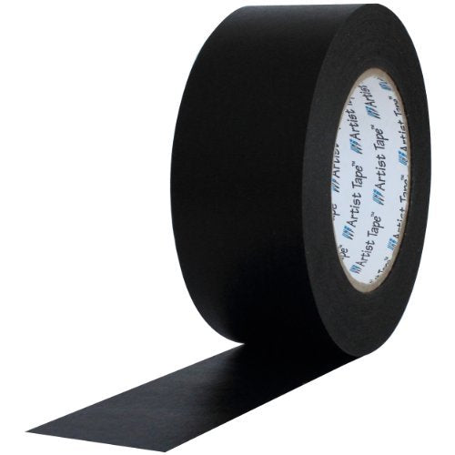 ProTapes Artist Tape Flatback Printable Paper Board or Console Tape, 60 yds Length x 2" Width, Black (Pack of 1)