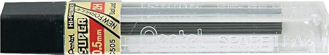 Pentel Super Hi-Polymer Lead Refill, 0.5mm, Fine, 2H, 144 Pieces of Lead (C505-2H)