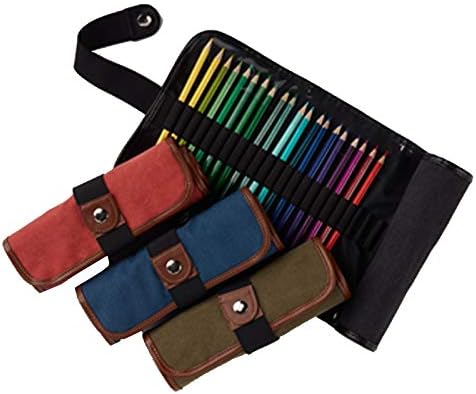 Speedball Art Products 359360 Canvas Pencil Case Roll-Up, Black W/Black Trim, Holds up to 36 Pencils