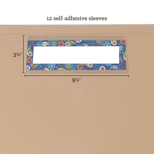 Really Good Stuff Name Plate Self-Adhesive Vinyl Sleeves - Set of 12 - Bulk School Supplies for Students, Classroom Essentials, Teacher Must Haves