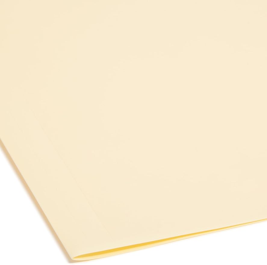 Smead Poly Fastener Folder, 2 Fasteners, 1/3-Cut Tab, Letter Size, Manila, Plastic Folders with Fasteners, 48 Count (10545)