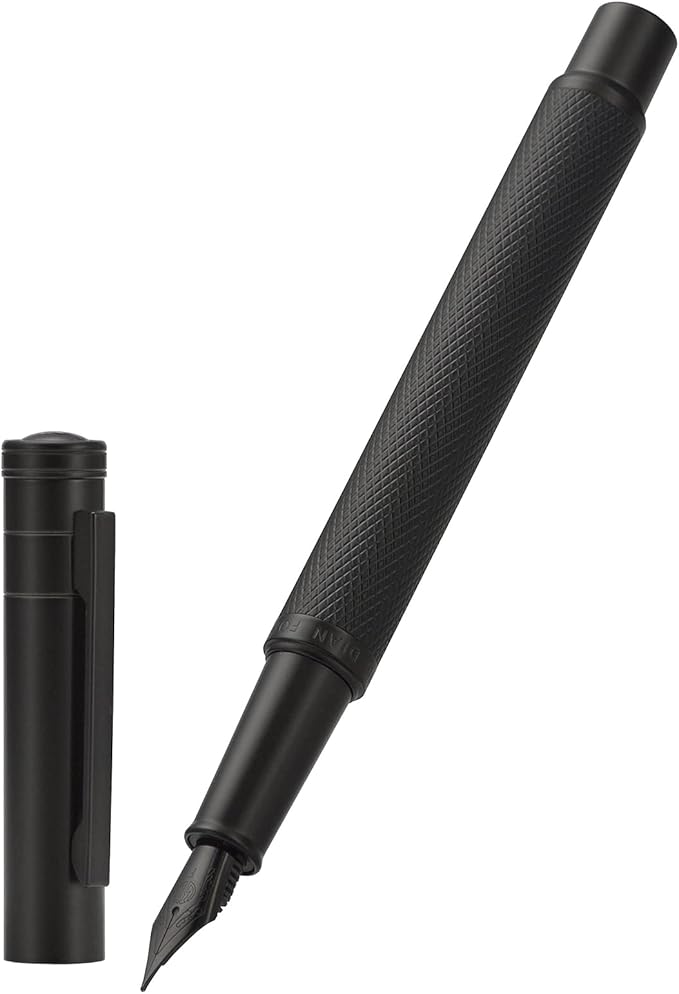 Black Forest Fountain Pen Fine Nib, Ink Cartridge Not Included, Classic Design with Converter and Metal Pen Case Set