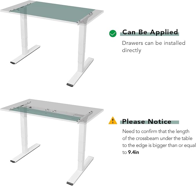 FLEXISPOT Under Desk Drawer, Steel Drawer for Desk Slide-out, Under table Mounted Drawer, Standing Workstation Storage Attachment for Office Home - 17.7” Width, White