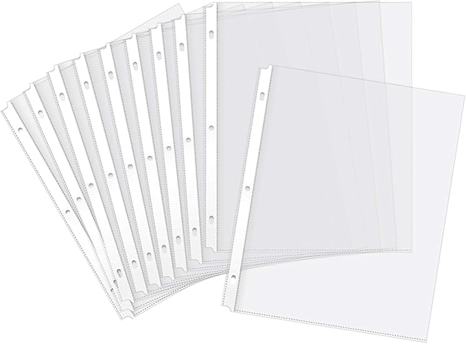 Sheet Protectors, 500 Count Bulk Clear Page Protectors for 3 Ring Binder, Top Loading Plastic Sleeves 8.5 x 11 inch
