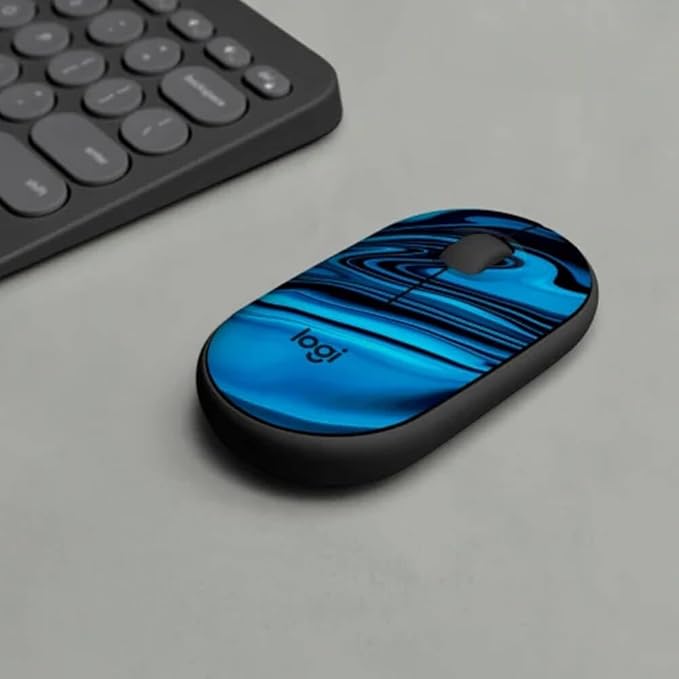Logitech M340 Wireless Mouse with Limited Edition Prints, USB Receiver and Silent Clicks, Portable Wireless Mouse for Laptop, PC, Windows, Chrome, Surface, Blue Galaxy - Optical - 32.81 ft (Renewed)