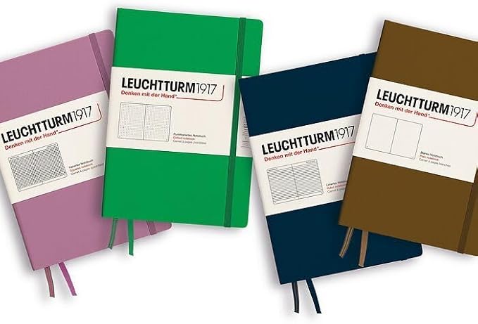 LEUCHTTURM1917 - Notebook Hardcover Medium A5-251 Numbered Pages for Writing and Journaling - Thinking Ahead (Plain Paper, Deep Sea)