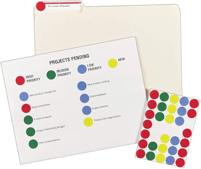 Avery Removable Color-Coding Labels, Removable Adhesive, Assorted Colors, 3/4" Diameter, 1,008 Labels (5472) (Pack of 2)