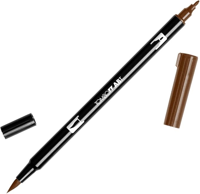 Tombow Dual Brush Pen Art Marker, 969 - Chocolate, 1-Pack