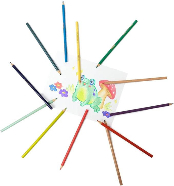 CRAYOLA Pastel Coloured Drawing Pencils, Pack of 12, for School and Leisure, Assorted Pastel Colours