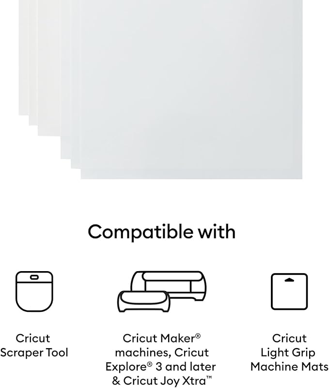 Cricut Printable Waterproof Sticker Set, 20 White Sheets (8.5" x 11") - Compatible with Inkjet Printers - For Joy Xtra, Explore, & Maker Machines