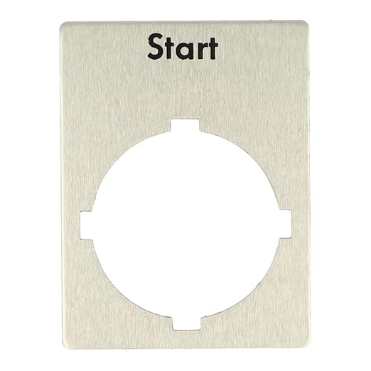 CBK-NPE19 | ABB Fixed NAMEPLATE, Engraved 'Start', Silver-Grey Aluminium Finish