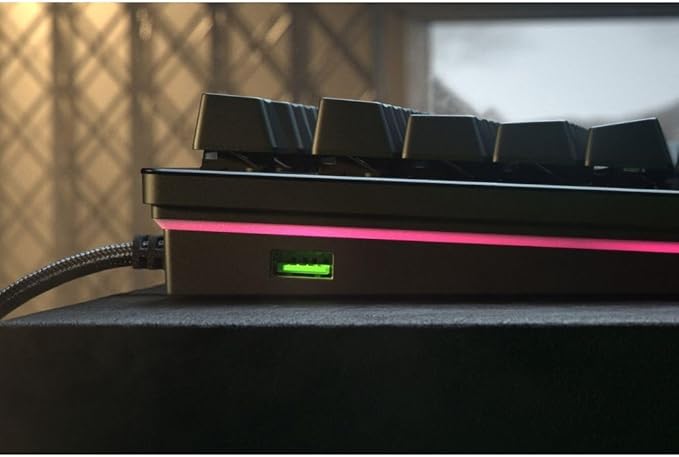 Razer Huntsman V2 Analog Gaming Keyboard: Adjustable Actuation via Analog Optical Switches - Rapid Trigger Mode - Chroma RGB Lighting - Magnetic Wrist Rest - Dedicated Media Keys & Dial - Black