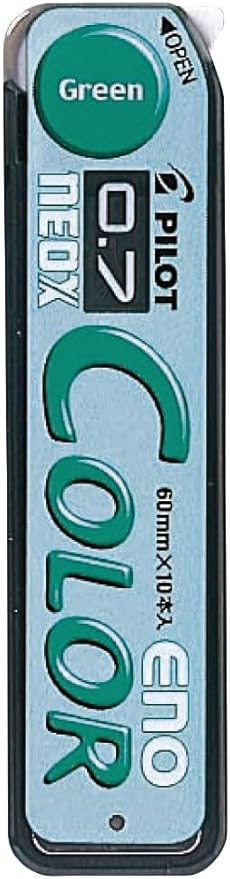 Pilot Color Mechanical Pencil Lead Eno, 0.7mm, Green, 10 Leads (HRF7C-20-G)