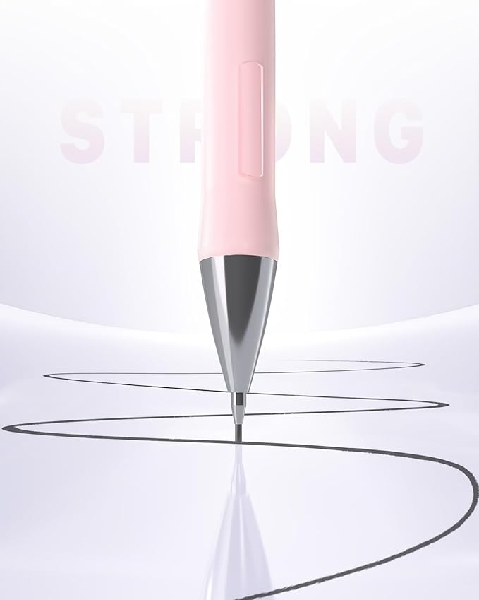 Four Candies Mechanical Pencil Set - 0.9 mm (Bold Point), 6PCS Cute Pencils Mechanical with 360PCS (HB & 2B) Lead Refills & 12PCS Erasers & 1PCS Storage Case, Pastel Aesthetic Lead Pencils for School