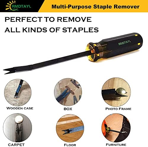 Staple Remover,Heavy Duty Upholstery Staple Remover,Construction Staple Puller Tack Lifter Tool for Removing Nails,Staples,and Tacks for Carpet,Furniture,Floor,Photo Frame,Wooden
