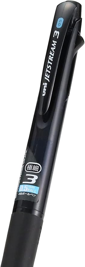 Uni Ballpoint Pen Jetstream 3 Color Black, Red, Blue Ink 0.5mm, Transparent Black (SXE340005T.24)