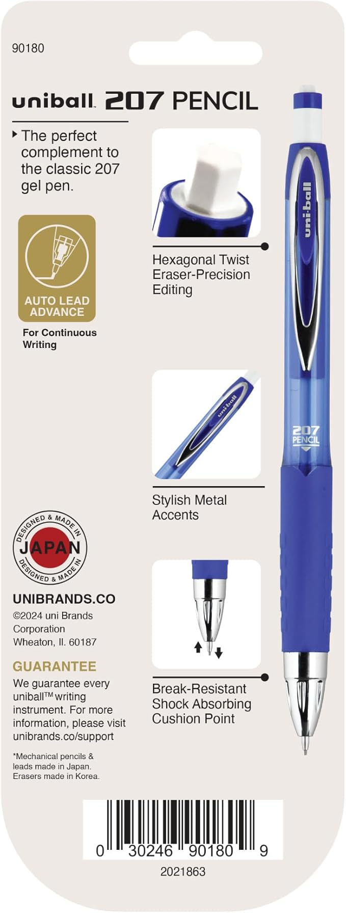 uniball 207 Mechanical Pencil Starter Kit, 0.7mm, HB #2, 2 Pack