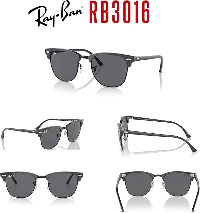 Ray-Ban RB3016 CLUBMASTER Sunglasses For Men For Women +BUNDLE with ACCESSORY EYEWEAR KIT