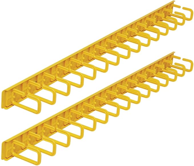 Tripp Lite Horizontal Server Rack Cable Manager, Flexible Rings, High-Visibility Yellow Steel, 1U Rack-Mount, Standard 19-Inch, 2-Year Warranty (SRCABLERING1UFC)