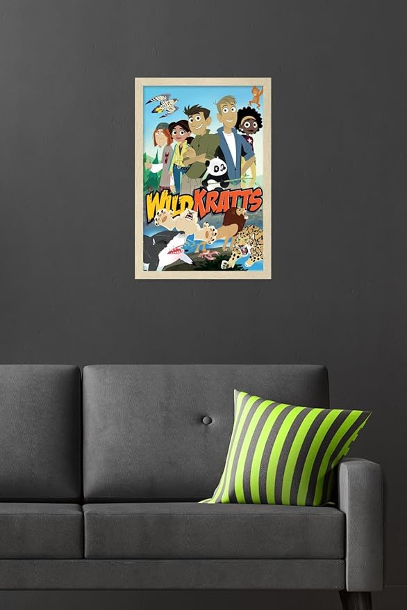Wild Kratts - Group Wall Poster, 22.4L" x 14.7W", Blonde Framed Version