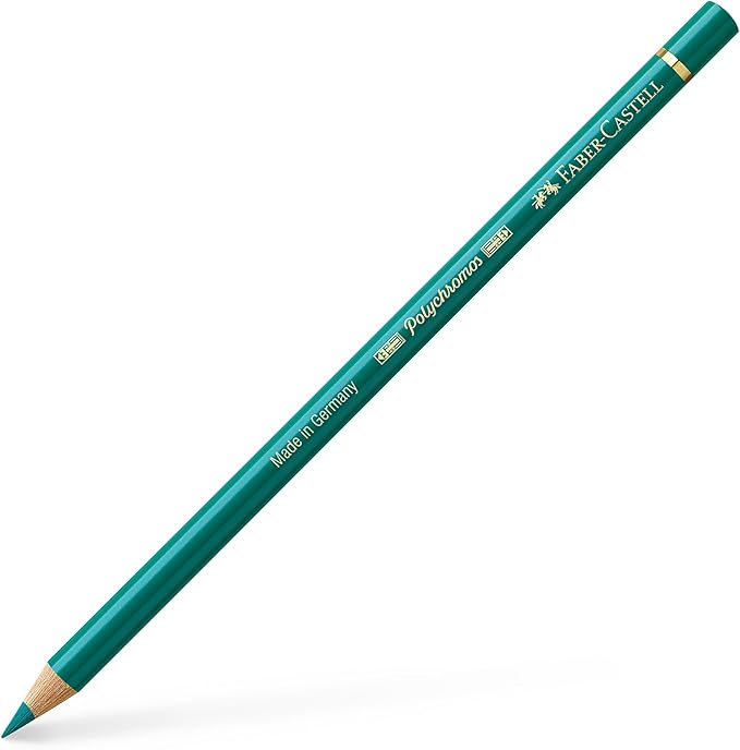 Faber Castel Polychromos Colored Pencils, 276, Chrome Oxide Green Firey, 6 Count