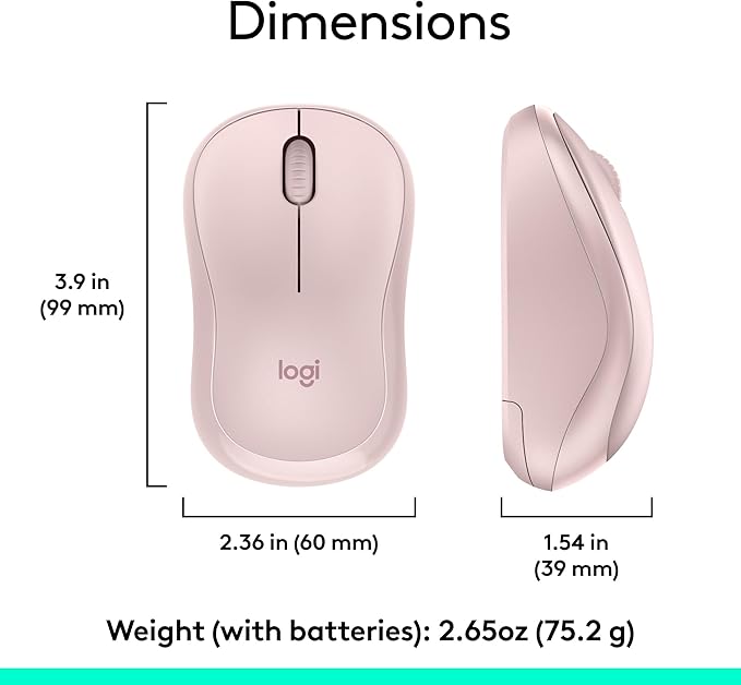 Logitech MK270 Wireless Keyboard and Mouse Combo for Windows, 2.4 GHz, 8 Multimedia Keys, PC, Laptop, Wireless Keyboard Compact Mouse Combo - Rose (Renewed)