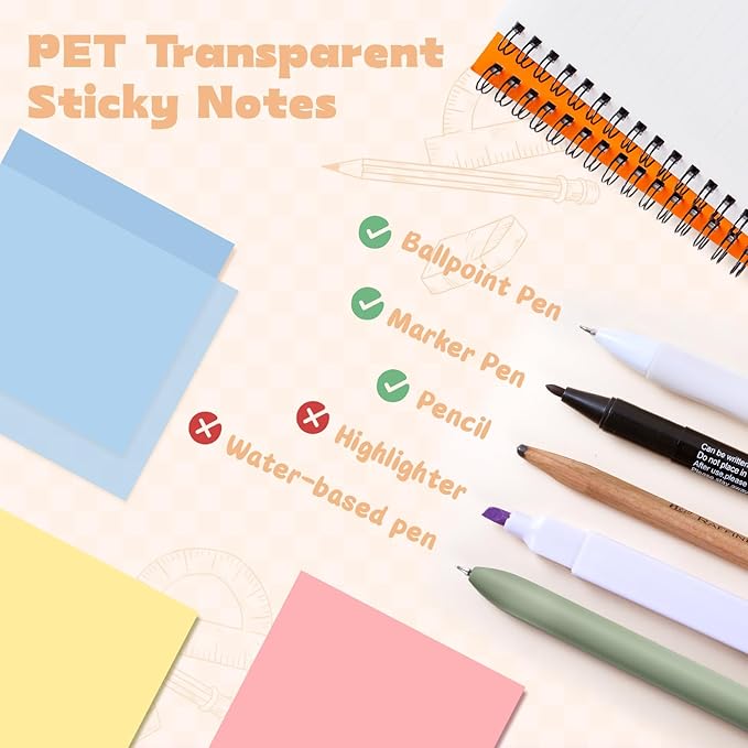 49Pcs Book Annotation Kit - Aesthetic School Supplies with Cute Pen Case Highlighters Gel Pens and Marker, Sheets Transparent Index Tabs Sticky Notes Bible Study Supplies (Pink)
