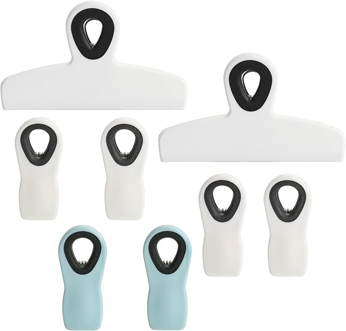 Chip Clips Bread Clips Bag Clips Magnetic Clips Chip Clip Chip Clips Bag Clips Food Clips Clips for Food Packages Chip Bag Clip (8pcs White)