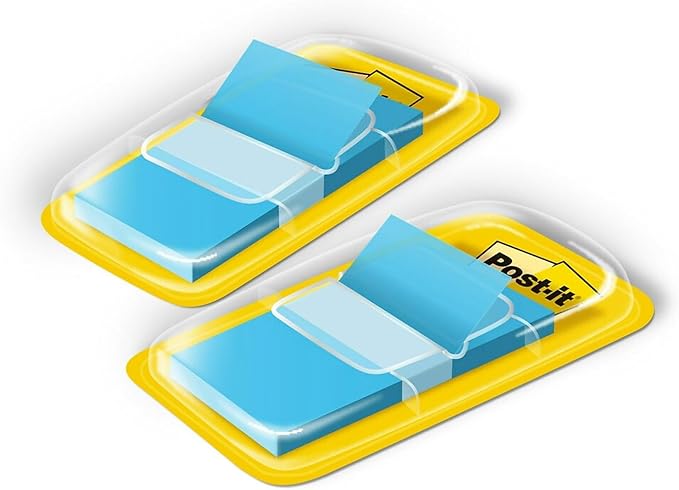 Post-it 680BB2 Standard Page Flags in Dispenser, Bright Blue, 100 Flags/Dispenser