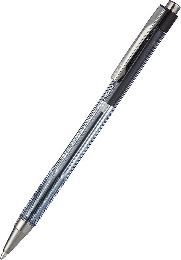 PILOT The Better Ball Point Pen Refillable & Retractable Ballpoint Pens, Medium Point, Black Ink, 12-Pack (30005)