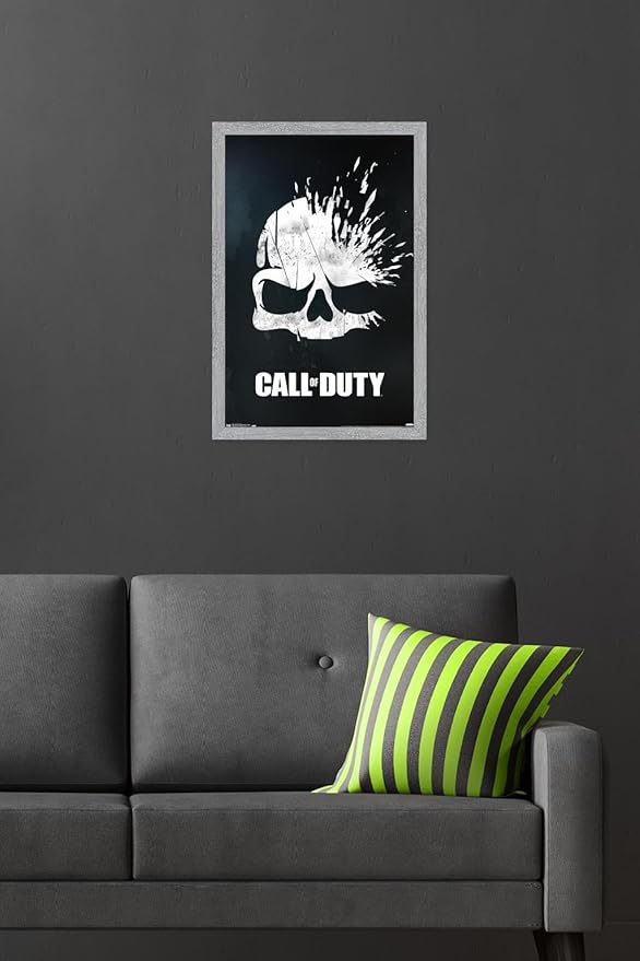 Call of Duty - Skull Wall Poster, 22.4L" x 14.7W", Gray Framed Version