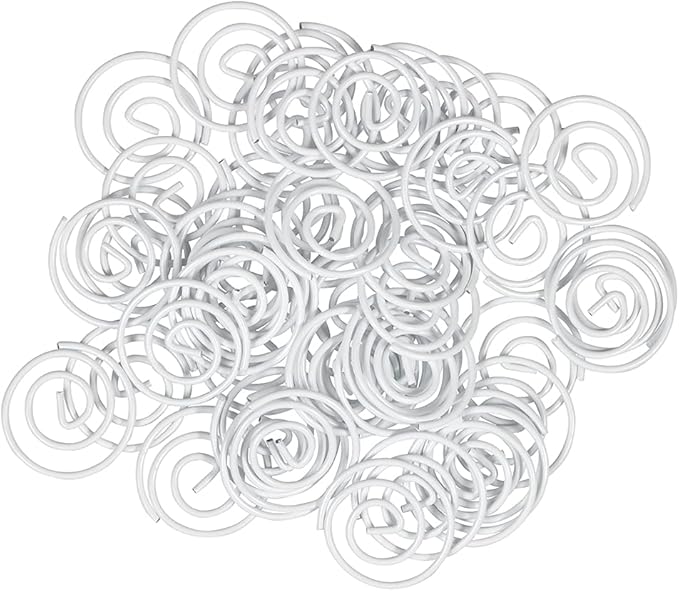 JAM PAPER Circular Paper Clips - Round Paperclips - White - 50/Pack