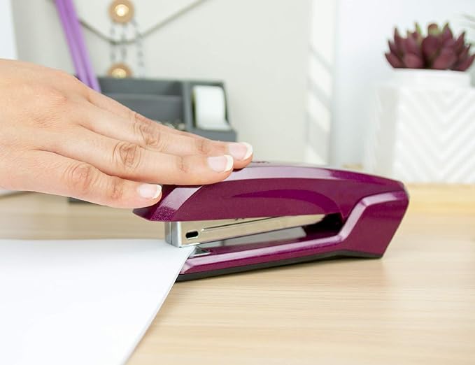 Bostitch Office Ascend 3 in 1 Stapler Integrated Remover & Staple Storage, 420 Staples Included, 20 Sheet Capacity, Lightweight, Magenta