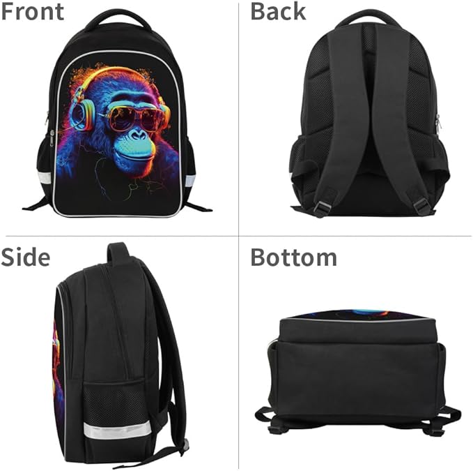 School Backpack for Boys 17" Boys Backpack for Kids Children Teens Elementary Middle School - Students Bookbag Ages 6-18 Gorilla Tag Travel Back Pack