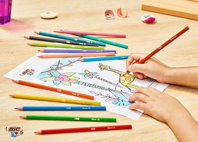 BIC Kids Tropicolors Colouring Pencils - Assorted Colours, Wallet of 24