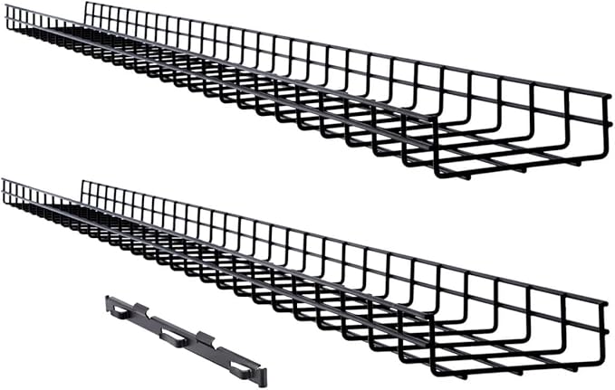 Tripp Lite Wire Mesh Cable Tray Management Organization, Ideal for Industrial & Data Centers, 2 Pack, 6 inches x 2 inches x 5 Feet / 150 x 50 x 1500 millimeters, 5-Year Warranty (SRWB6210X2STR)