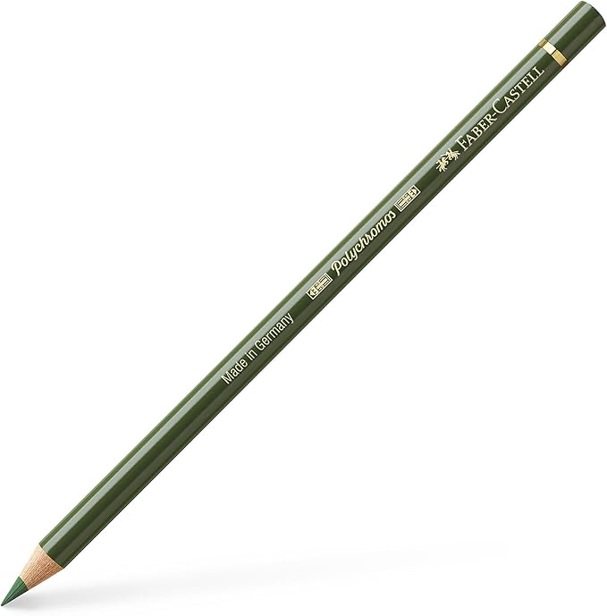 Faber Castel Polychromos Colored Pencils, 174, Chrome Green Opaque 6 Count
