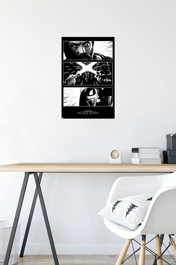 Trends International Star Wars: Obi-Wan Kenobi - Panels Wall Poster, 14.725" x 22.375", Premium Poster & Mount Bundle