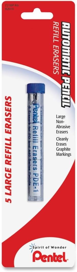Pentel Automatic Pencil Refill Erasers (PENPDE1BPK6)