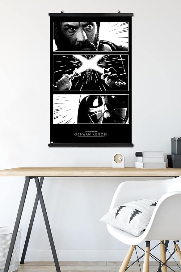Trends International Star Wars: Obi-Wan Kenobi - Panels Wall Poster, 22.375" x 34", Premium Poster & Clip Bundle