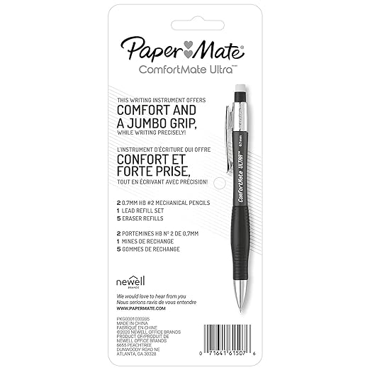 Paper Mate 1738796 Comfortmate Ultra Pencil Starter Set, Ast Brl; 0.7 Mm, Ref