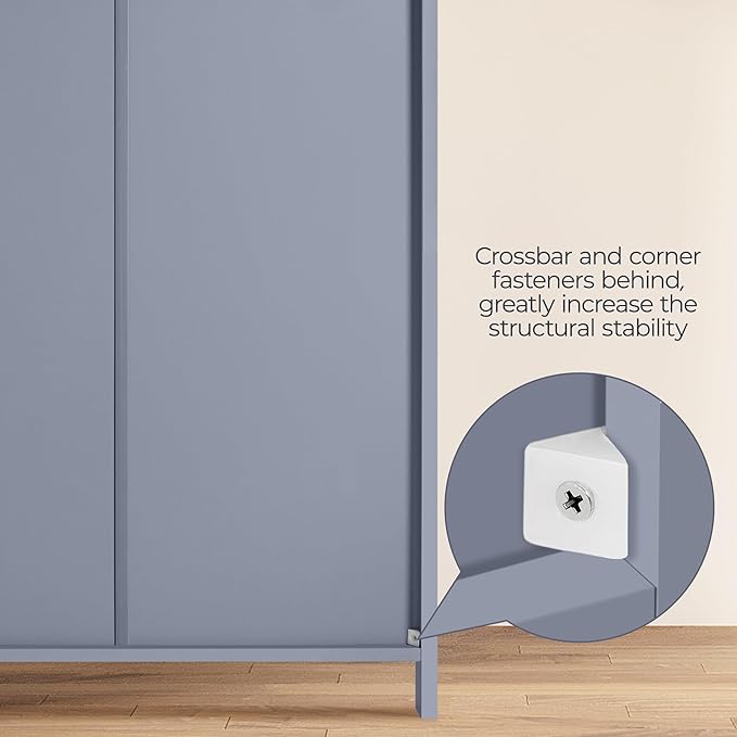 Yaheetech Bathroom Floor Cabinet, Modern Storage Freestanding Organizer Cabinet with Adjustable Shelves & Double Doors, 3-Tier Home Living Room Furniture, Gray