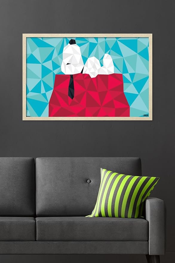 Peanuts: Astronomy-Geometry - Snoopy Wall Poster, 34L" x 22.4W", Blonde Framed Version