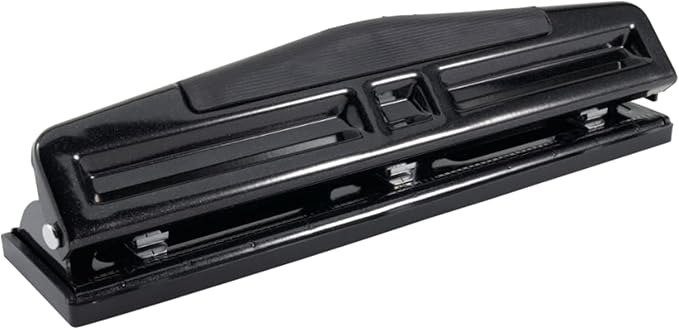 Office Depot(R) 3-Hole Adjustable Punch, Black