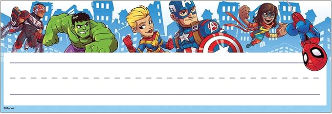 Eureka Classroom Name Plates, Self Adhesive - Marvel Super Hero Adventure